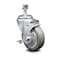Service Caster 4 Inch Gray Polyurethane Wheel Swivel 1/2 Inch Threaded Stem Caster with Brake SCC-TS20S414-PPUB-TLB-121315 - alternate 1